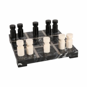 Set da gioco Tic Tac Toe con tavola in marmo, gioco da tavolo classico per l'arredamento del soggiorno e riunioni di famiglia - Product Image 2