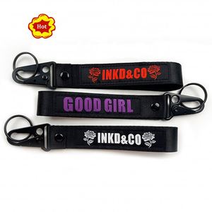 2026 Hot Selling Promotional Carabiners Logo Lanyard Woven Embroidery <b>Custom</b> Short Wrist <b>Keychain</b> With Eagle Hook - Product Image 3