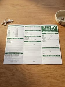 Tarjetas de registro de vacunación para cachorros, tarjetas de registro de vacunación para perros, hojas de registro de salud <span class=keywords><strong>canina</strong></span> plegables en tres partes, registro de salud <span class=keywords><strong>canina</strong></span> para vacunas, para criadores - Product Image 2
