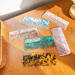 Pettine per Capelli da Donna in Acetato Colorato, Versione Coreana, Elegante e Retrò, Antistatico, Portatile per Bagno e Camera da Letto - Product Image 3