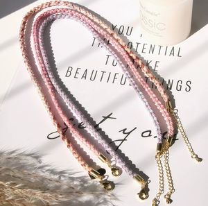 Nuova Popolare Collana Choker con Corda Intrecciata Effetto Onda d'Acqua Multicolore Arcobaleno con Estremità Dorate - Product Image 3