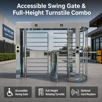 Torniquete de Acero Inoxidable de Altura Completa, Resistente, con Integración Opcional de Control de Acceso para Entrada de Parque Logístico, Venta al Por Mayor
