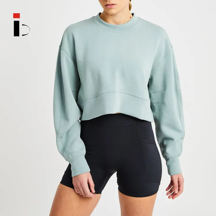 Hoge Kwaliteit Dames Sweatshirt Streetwear Custom Dames Sportkleding Athleisure Tech Wear Luxe Oversized Ronde Hals Sweatshirt