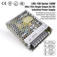 Alimentation à découpage LRS-100 100W 12V 24V 36V 48V Convertisseur AC/DC, Unité d'alimentation industrielle compacte encastrée, hauteur 1U