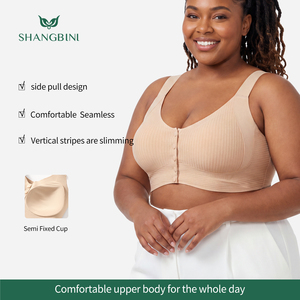 Reggiseno SHANGBINI a Costine <span class=keywords><strong>con</strong></span> <span class=keywords><strong>Apertura</strong></span> Frontale Senza Cuciture, Senza Ferretto, Facile da Indossare, Bralette <span class=keywords><strong>con</strong></span> Supporto Completo per Taglie Forti L-4XL - Product Image 2