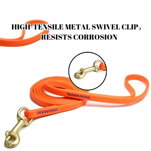 Correa Larga de PVC Personalizada para Perros OEM, Correa de Adiestramiento Impermeable y Duradera con Cinta Recubierta de PVC y Patrón Sólido para Perros Grandes y Medianos - Product Image 3