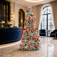 Arbre de Noël floqué pré-éclairé de 1,80 m, pliable et facile à assembler, idéal pour la décoration de fêtes de fin d'année - Vente en gros usine