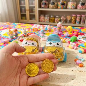 2026 Pot en plastique créatif en forme de voiture, <span class=keywords><strong>chocolat</strong></span> solide en forme de pièce <span class=keywords><strong>d</strong></span>'<span class=keywords><strong>or</strong></span>, bonbons amusants pour enfants, jouet, cadeau, souvenir de fête, vente en gros - Product Image 6