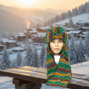 Kilim — chapeau écharpe en coton, voile d'hiver, turc - Product Image 4