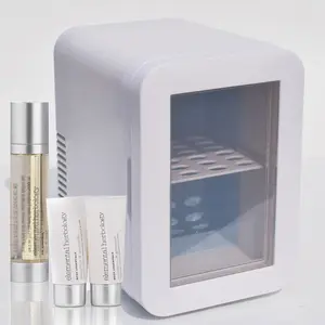 4L/6 Cans AC/DC Skincare Fridge Portable Cooler And Warmer Small Refigerador Transparent Door For Bedroom Beauty