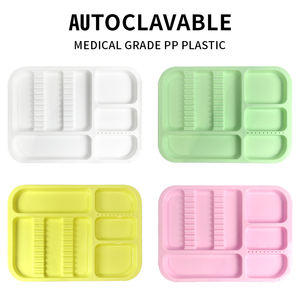 Médical Chirurgical Désinfection Plat Dentaire Bouche Miroir Pince À Épiler Sonde En Plastique <span class=keywords><strong>Instrument</strong></span> Plateau Divisé Split Dentiste Boîte De Placement - Product Image 4