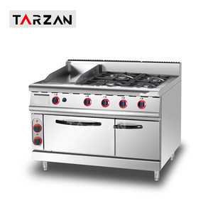 Cuisinière à gaz multifonctionnelle commerciale de haute qualité en acier inoxydable avec 6 brûleurs et four combiné - Product Image 2