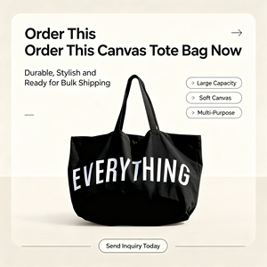Extra Large Organic Canvas Tote Bag Zipper Closure <b>Oversized</b> Capacity Weekend Party Gym Reusable Shopping <b>Handbag</b> - Product Image 6