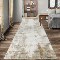 Famibay Faux Cashmere Abstract Pattern Hallway Runner Rug 80x300CM Non-Slip Washable for Entryway Bedroom Kitchen