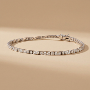 สร้อยข้อมือเทนนิสทองคำขาว 14K จาก LILABA ENTERPRISE ได้รับการรับรองจาก IGI เพชรทรงบริลเลียนต์คุณภาพสูงที่เพาะเลี้ยงในห้องปฏิบัติการ ความใส VVS1 สี F - Product Image 1