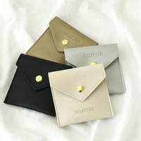 Pochette en cuir PU avec logo personnalisé en relief, pochette à bijoux en cuir, sac à bijoux en PU, sac de rangement pour bague, collier, porte-cadeau