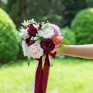 Bouquets de fleurs artificielles 2026 pour demoiselles d'honneur, bouquets de mariage pour la mariée, cadeau pour les professeurs de mariage - Product Image 6