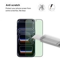 Protection d'écran pour téléphone portable Plus One, verre trempé anti-lumière bleue, accessoires pour iPhone 17 16 15 14 13 12 Pro Max