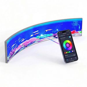 Écran LED flexible d'intérieur, panneau publicitaire à cadre ultra-fin de 1 mm, P1.53 P1.86 P2 P2.5, affichage LED couleur RGB personnalisé <span class=keywords><strong>pour</strong></span> magasin, centre commercial - Product Image 1