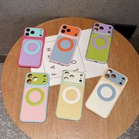 Étui de téléphone portable magnétique coloré et tendance avec contraste, coque PC anti-chute effet litchi pour iPhone 16 17 Pro Max