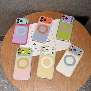 Étui de téléphone portable magnétique coloré et tendance avec contraste, <span class=keywords><strong>coque</strong></span> PC anti-chute effet litchi pour <span class=keywords><strong>iPhone</strong></span> 16 17 Pro Max - Product Image 3