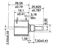 Potentiomètre RUIST 1K 2K 5K 10K 20K 50K 7286 2W 10 tours pour BI