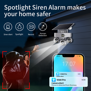 Caméra de surveillance extérieure PTZ solaire 4G avec <span class=keywords><strong>3</strong></span> écrans, 9MP, AOV, enregistrement 24h/24 - Product Image 3