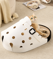 Lit-grattoir moderne pour chat, emballage carton, résistant à l'usure, sans peluches, maison intégrée, en feutre de jute et MDF, directement de l'usine