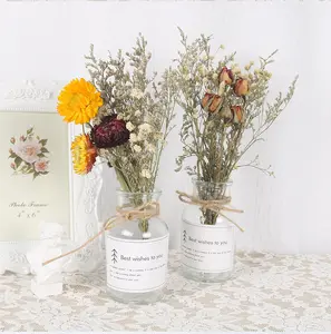 Doğal kurutulmuş çiçekler şişe ev dekorasyon için hediye el sanatları