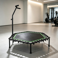 Venta Directa de Fábrica, Trampolín Interior para Gimnasio, Equipo de Ejercicio, Mini Trampolín con Barra Ajustable