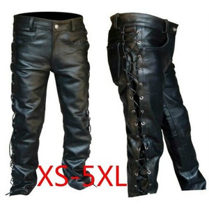 Pantaloni in pelle sintetica da uomo per abbigliamento da corsa per moto e Auto - Product Image 2