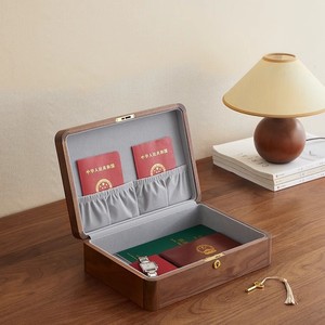 Black Walnut Wood Jewelry Box With Lock Large Capacity Rectangle <b>Storage</b> Box For Necklace <b>Ring</b> Jewelry - Product Image 1