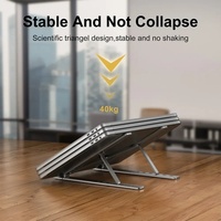 Support pour ordinateur portable réglable en aluminium, refroidisseur portable compatible avec iPad et ordinateurs portables jusqu'à 18 pouces