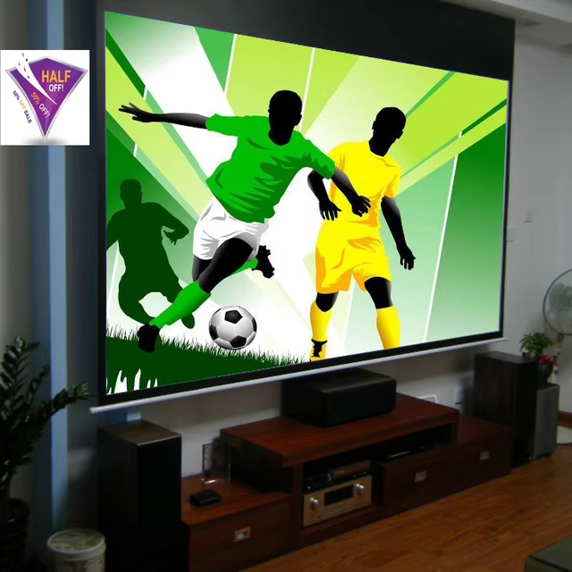 120 Inch 4:3 Electric Motorized Remote Control Projector Screen Home Office School