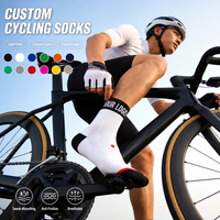 Chaussettes mi-mollet Qiangyi personnalisées en nylon 168N pour le cyclisme, absorbant la transpiration et anti-frottement, vente en gros