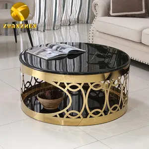 Ensembles de meubles de salon table centrale ronde tables basses en or de luxe table basse en marbre moderne à vendre TT020