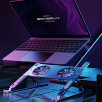 Boneruy Produits Tendances Support de Refroidissement Pliable Réglable à 8 Angles pour Ordinateur Portable et de Bureau