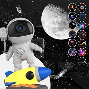 Rocket Astronaut Projector,Planetarium Projector Space & Galaxy Projector with 13 Unique Film Discs, Night Light with 10 Color