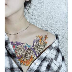 190x320mm étanche grands autocollants <span class=keywords><strong>de</strong></span> <span class=keywords><strong>tatouage</strong></span> temporaire <span class=keywords><strong>sur</strong></span> la poitrine coloré papillon fleur noeud papillon femmes collier <span class=keywords><strong>de</strong></span> diamants - Product Image 3