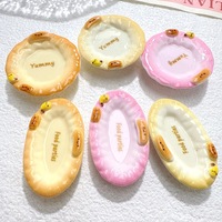 Assiettes alimentaires brillantes multicolores en résine pour la vente en gros, accessoires en résine pour fêtes et pâtisseries, ornements en résine pour la décoration