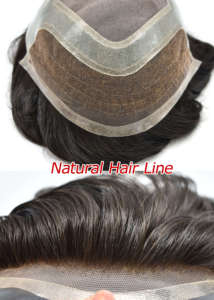 LONGFOR Perruque Cheveux Humains Indiens Bruts Produits Capillaires Perruque France Lace Front Fine Mono Top PU Autour Perruque Homme Toupet Polyvalent Quatre Yeux - Product Image 5