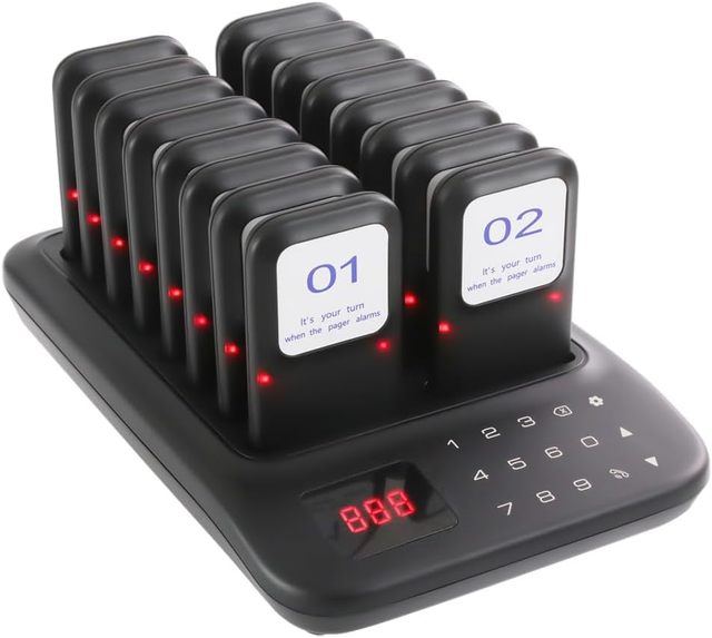 Wireless Calling System Restaurant Pager System Guest Queue Pagers for Customer Food Truck Church Nursery Clinic Coffee Shop Bar