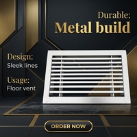 Grilles de ventilation carrées pour fenêtres, en PVC, design industriel moderne, réglables pour entrepôt et salon