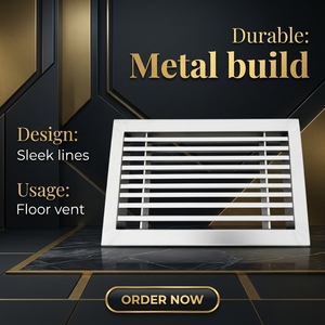 Grilles de ventilation carrées pour fenêtres, en PVC, design industriel moderne, réglables pour entrepôt et salon - Product Image 5