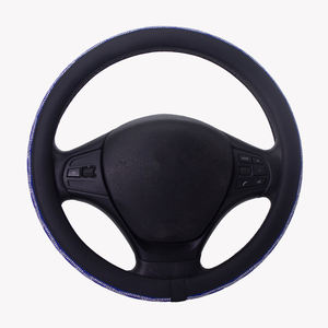 Housse de volant en cristal avec design circulaire, antidérapante, douce, universelle, décoration de voiture - Product Image 3