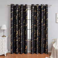 Rideaux occultants en tissu noir et or, style moderne et luxueux, pour la décoration de la maison, chambre à coucher, salon