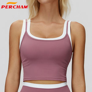 Top de Yoga e Corrida Personalizado por Atacado, Colorido, com Contraste, Respirável, de Dupla Camada, para Treino e Esportes - Product Image 2