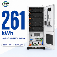 Armoire de stockage d'énergie LiFePO4 261 kWh refroidie par liquide 832V BESS IP54, large plage de température (-20 à 50°C) pour installation extérieure