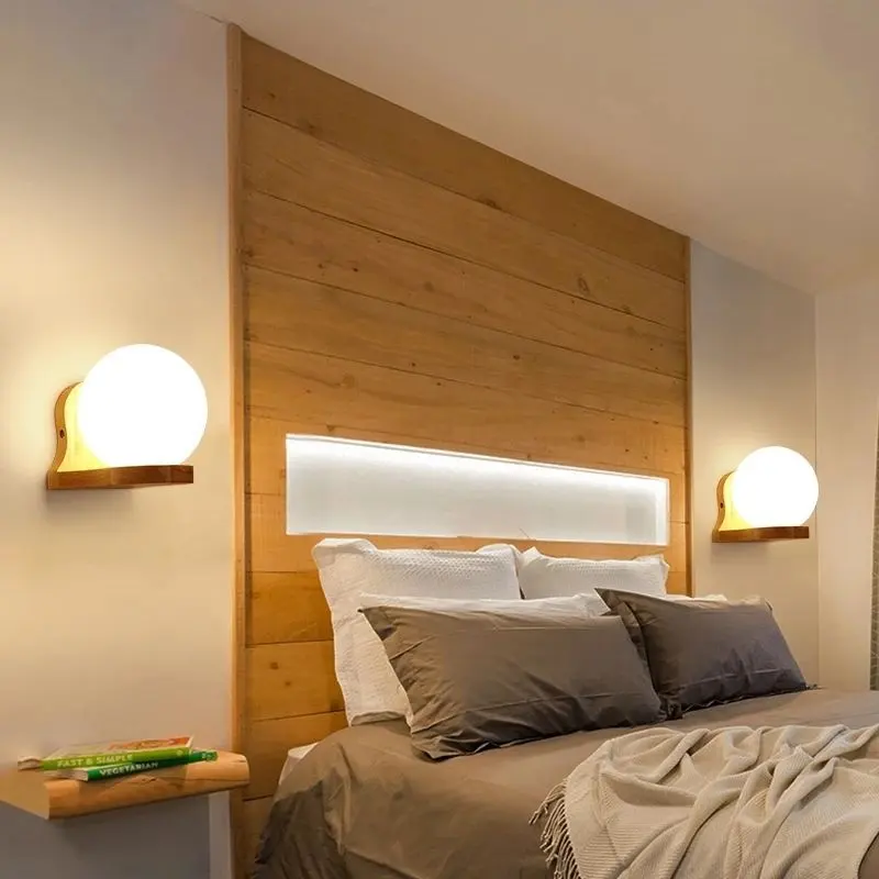 Moderne LED-Wand leuchten Holz leuchten Schlafzimmer Nachttisch Korridor Innen beleuchtung Wand leuchte Home Decor Leuchten