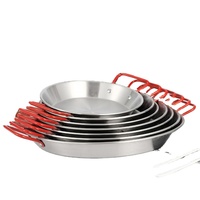 Vente en gros d'appareils de cuisine poêles à fruits de mer en acier inoxydable/mini poêle à paella ensemble de poêles à paella pour l'extérieur